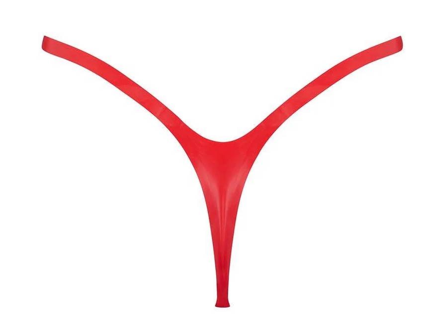 Red Latex Thong